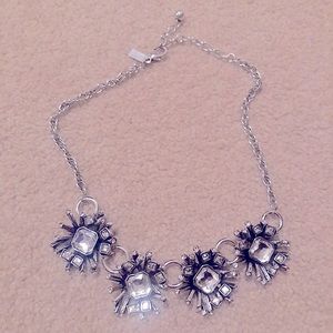 Alisha D crystal and silver tone statement necklace